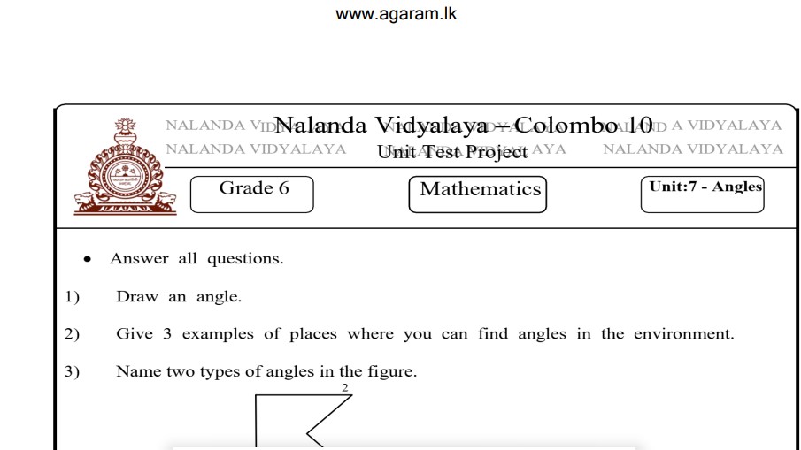 Nalanda college unit test papers grade 6
