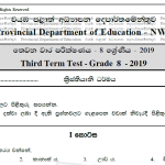 Christianity with Scheme | Provincial Department of Education | Term Exam Paper – 2019 | Grade 08 | Sinhala Medium