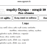 Sinhala Language | Nalanda College | Unit Exam Paper – 19 | Grade 10